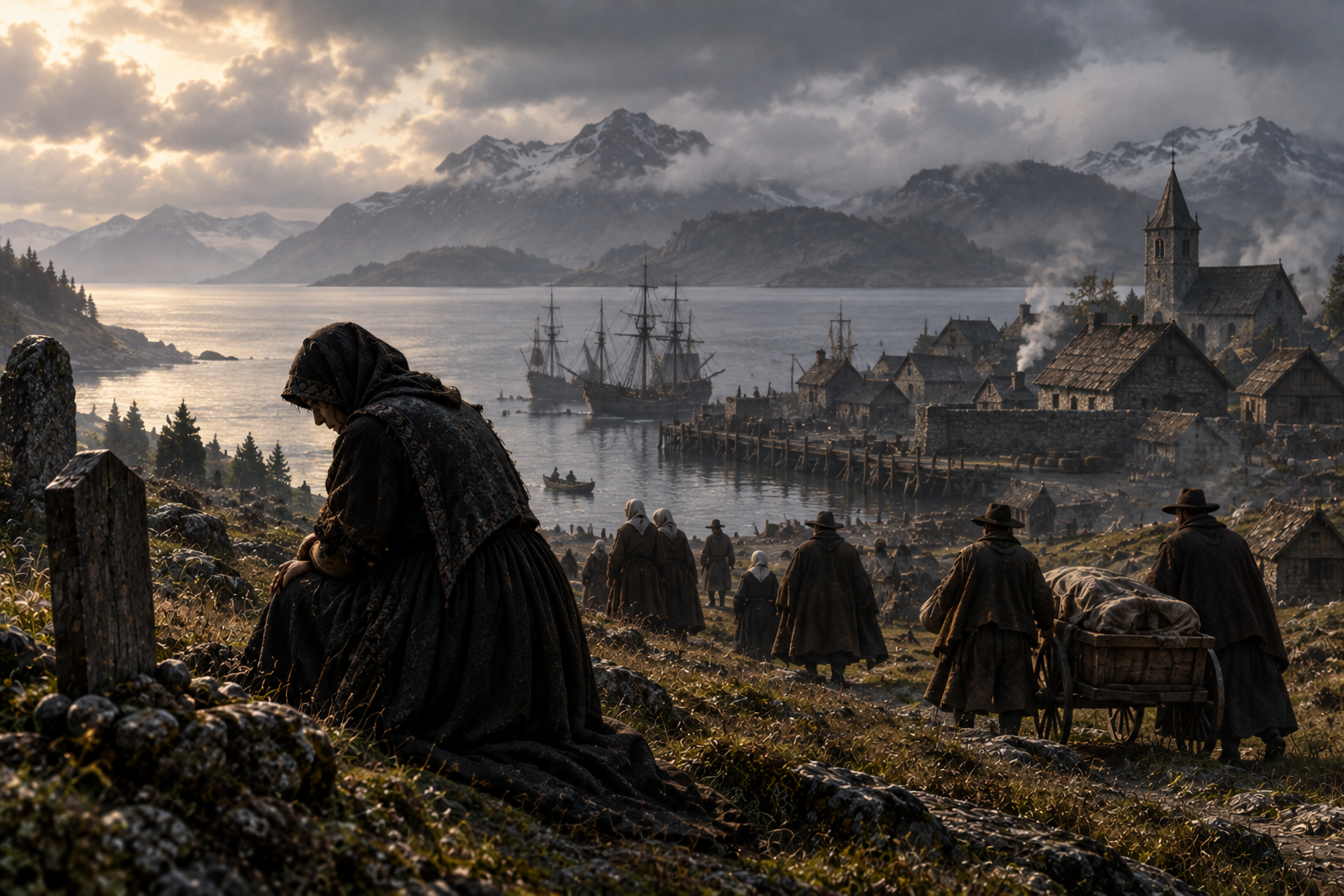 Bleak harbour in the mist
